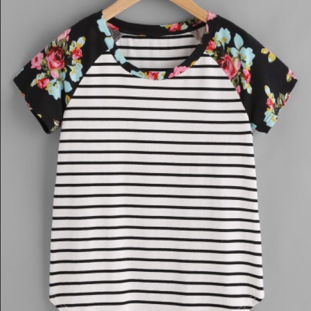 Stripped Flower T-shirt